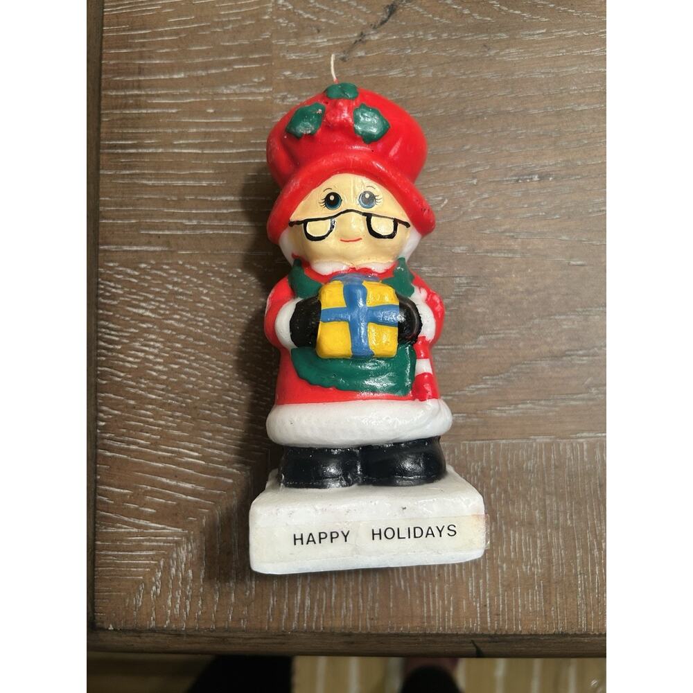 Vtg Christmas Candles Hand Painted‎ Figures set of 3 Santa Mrs Claus Drummer Boy - Picture 9 of 16
